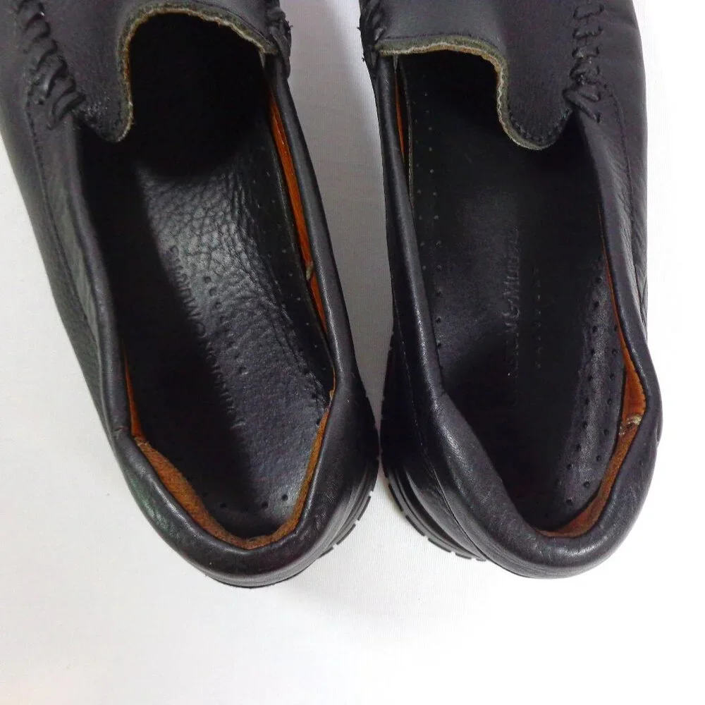 Johnston and Murphy Men's Black Slip On Loafer Leather‎ Shoes Size 10M